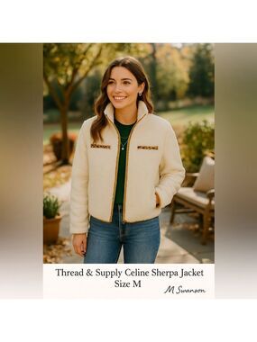 Thread & Supply Celine Sherpa Jacket – Off-White – Size M (NWOT)